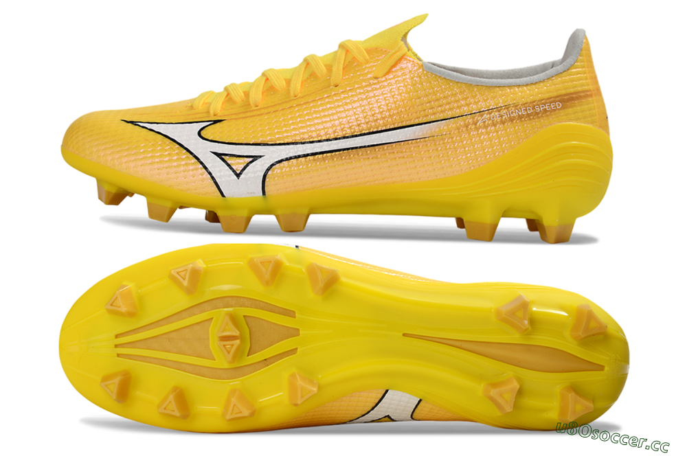 Men's Mizuno Alpha 3 FG Firm Ground Low-Tops Football Boots - Yellow/Bright Sunshine/Golden Glow 1