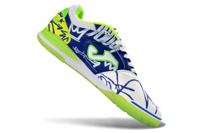 Men's Joma Top Flex IC Indoor & Futsal Low-Tops Football Shoes - Blue/Neon Green/White