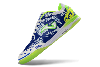 Men's Joma Top Flex IC Indoor & Futsal Low-Tops Football Shoes - Blue/Neon Green/White