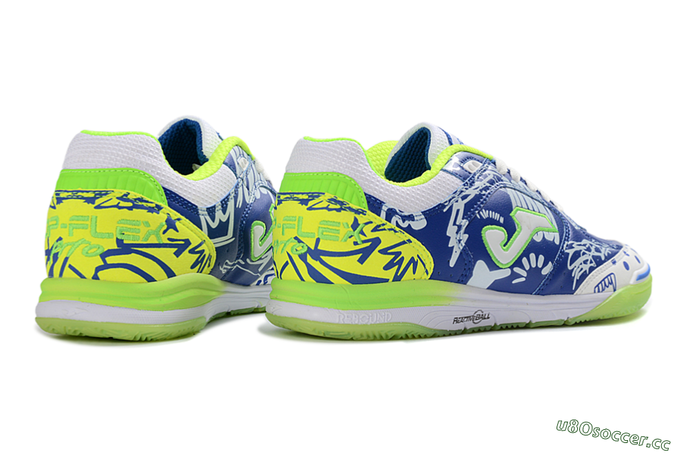 Men's Joma Top Flex IC Indoor & Futsal Low-Tops Football Shoes - Blue/Neon Green/White 6