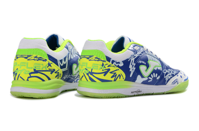 Men's Joma Top Flex IC Indoor & Futsal Low-Tops Football Shoes - Blue/Neon Green/White