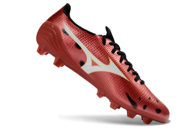 Men's Mizuno Alpha 3 FG Firm Ground Low-Tops Football Boots - Red/Vibrant Red/Gold