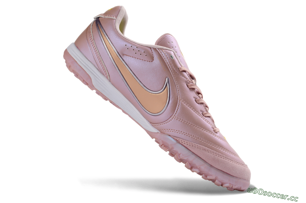 Men's Nike Tiempo Legend 11 Elite TF Artificial Turf Low-Tops Football Shoes - Pink/Soft Rose/Golden Blush 4