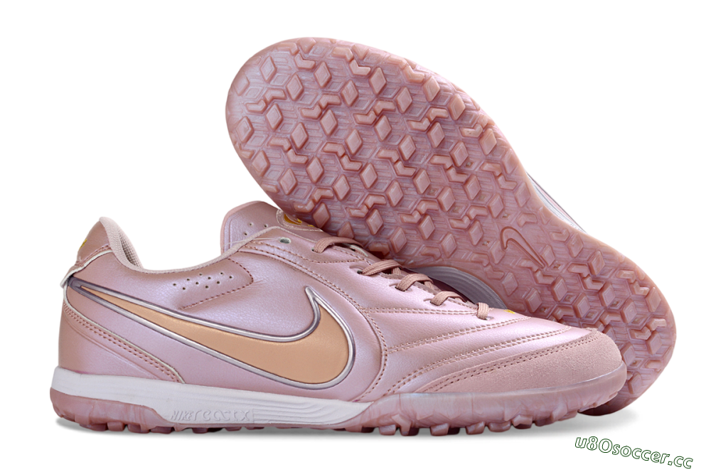 Men's Nike Tiempo Legend 11 Elite TF Artificial Turf Low-Tops Football Shoes - Pink/Soft Rose/Golden Blush 2
