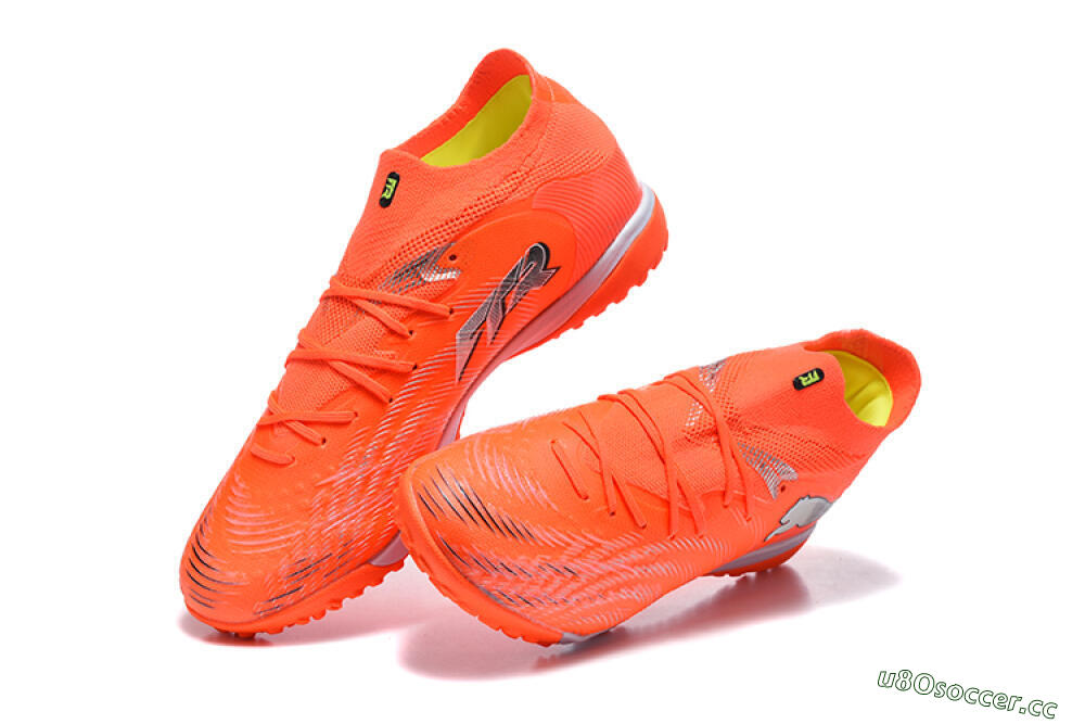 Men's Puma Future 8 Ultimate TF Artificial Turf Low-Tops Football Shoes - Orange/Electric Orange/Shadow Grey 6