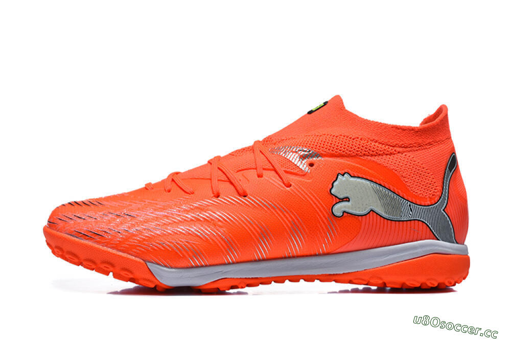 Men's Puma Future 8 Ultimate TF Artificial Turf Low-Tops Football Shoes - Orange/Electric Orange/Shadow Grey 0