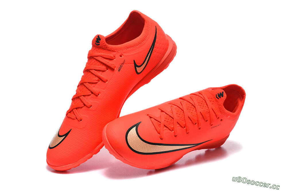 Unisex Nike Air Zoom Mercurial Varpor 17 Elite TF Artificial Turf Low-Tops Football Shoes - Red/Bright Red/Gold Accent 6