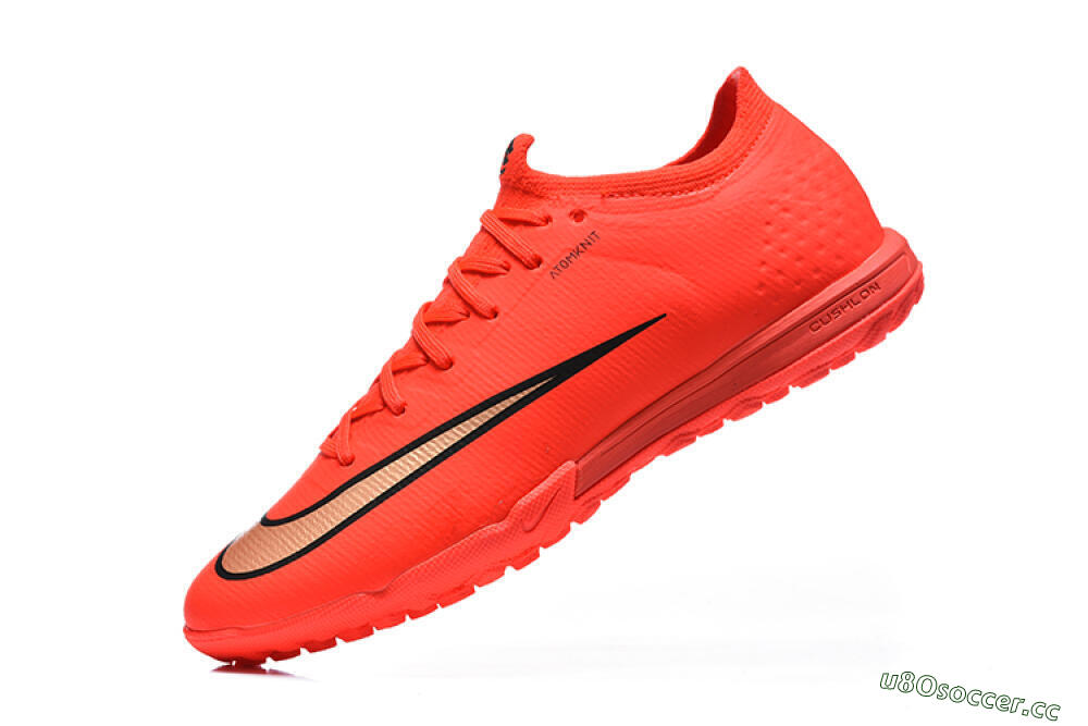 Unisex Nike Air Zoom Mercurial Varpor 17 Elite TF Artificial Turf Low-Tops Football Shoes - Red/Bright Red/Gold Accent 8