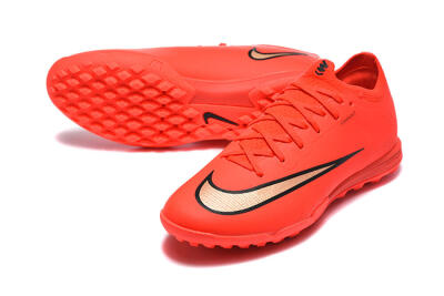 Unisex Nike Air Zoom Mercurial Varpor 17 Elite TF Artificial Turf Low-Tops Football Shoes - Red/Bright Red/Gold Accent