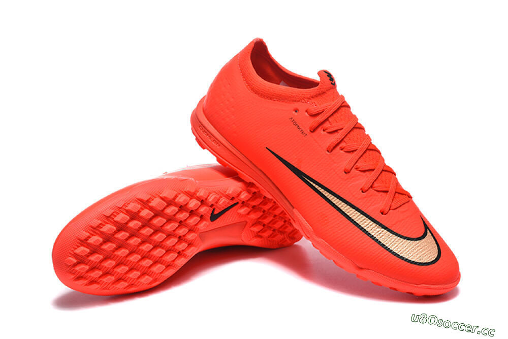 Unisex Nike Air Zoom Mercurial Varpor 17 Elite TF Artificial Turf Low-Tops Football Shoes - Red/Bright Red/Gold Accent 4