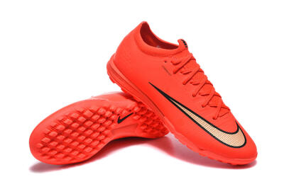 Unisex Nike Air Zoom Mercurial Varpor 17 Elite TF Artificial Turf Low-Tops Football Shoes - Red/Bright Red/Gold Accent