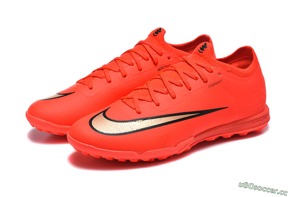 Unisex Nike Air Zoom Mercurial Varpor 17 Elite TF Artificial Turf Low-Tops Football Shoes - Red/Bright Red/Gold Accent 5