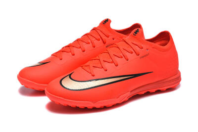 Unisex Nike Air Zoom Mercurial Varpor 17 Elite TF Artificial Turf Low-Tops Football Shoes - Red/Bright Red/Gold Accent