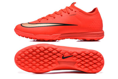 Unisex Nike Air Zoom Mercurial Varpor 17 Elite TF Artificial Turf Low-Tops Football Shoes - Red/Bright Red/Gold Accent