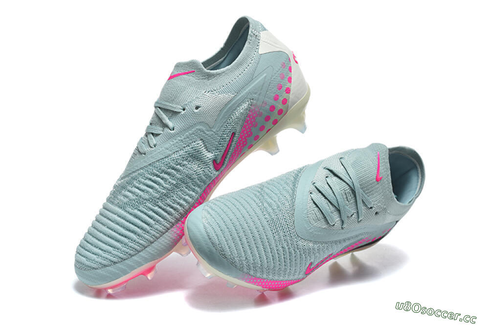 Unisex Nike Phantom 6 Elite Low FG Firm Ground Low-Tops Football Boots - Gray/Neon Pink/Phantom Black 6