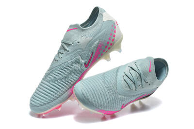 Unisex Nike Phantom 6 Elite Low FG Firm Ground Low-Tops Football Boots - Gray/Neon Pink/Phantom Black
