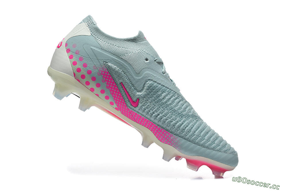 Unisex Nike Phantom 6 Elite Low FG Firm Ground Low-Tops Football Boots - Gray/Neon Pink/Phantom Black 7