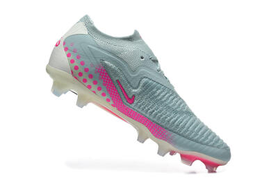 Unisex Nike Phantom 6 Elite Low FG Firm Ground Low-Tops Football Boots - Gray/Neon Pink/Phantom Black