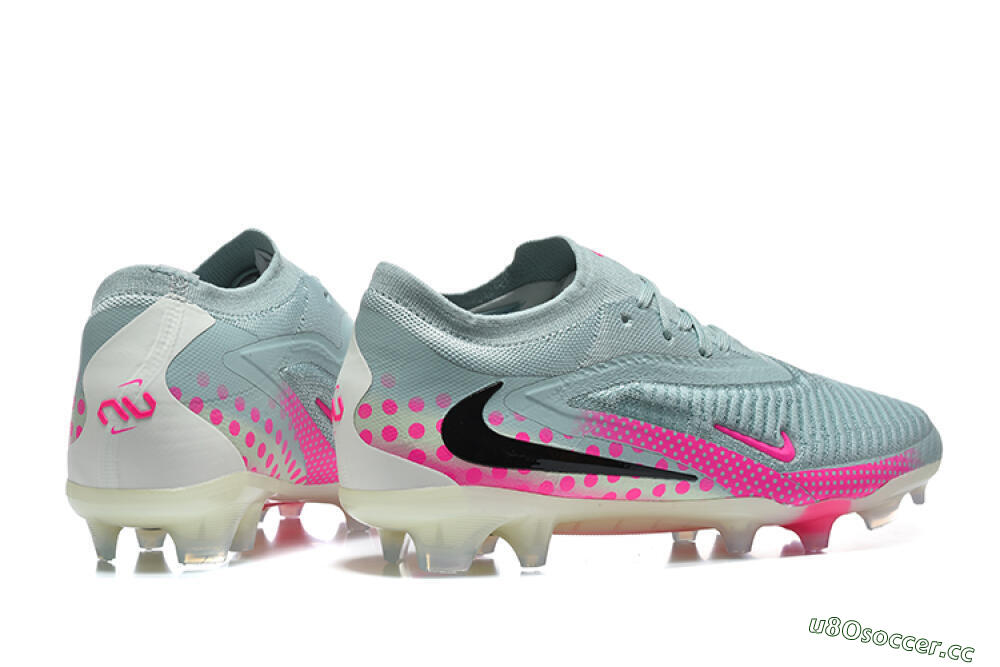 Unisex Nike Phantom 6 Elite Low FG Firm Ground Low-Tops Football Boots - Gray/Neon Pink/Phantom Black 9