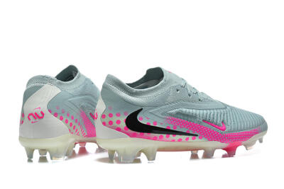 Unisex Nike Phantom 6 Elite Low FG Firm Ground Low-Tops Football Boots - Gray/Neon Pink/Phantom Black