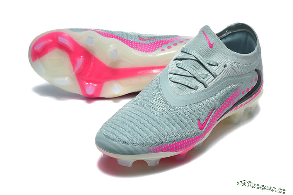 Unisex Nike Phantom 6 Elite Low FG Firm Ground Low-Tops Football Boots - Gray/Neon Pink/Phantom Black 3