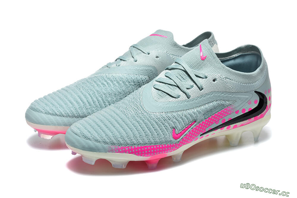 Unisex Nike Phantom 6 Elite Low FG Firm Ground Low-Tops Football Boots - Gray/Neon Pink/Phantom Black 5