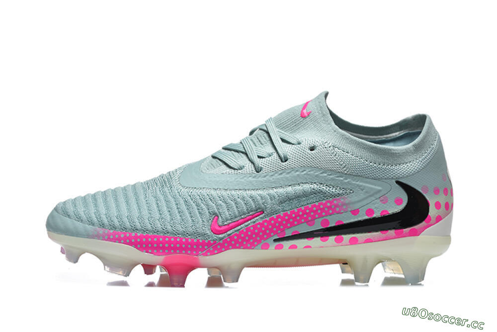 Unisex Nike Phantom 6 Elite Low FG Firm Ground Low-Tops Football Boots - Gray/Neon Pink/Phantom Black 0
