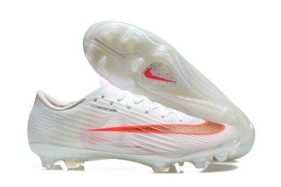 Unisex Nike Air Zoom Mercurial Superfly 11 FG Firm Ground Low-Tops Football Boots - White/Bright Red/Light Gray