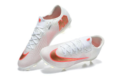 Unisex Nike Air Zoom Mercurial Superfly 11 FG Firm Ground Low-Tops Football Boots - White/Bright Red/Light Gray