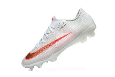 Unisex Nike Air Zoom Mercurial Superfly 11 FG Firm Ground Low-Tops Football Boots - White/Bright Red/Light Gray