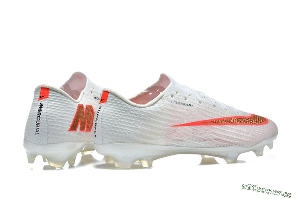 Unisex Nike Air Zoom Mercurial Superfly 11 FG Firm Ground Low-Tops Football Boots - White/Bright Red/Light Gray 9