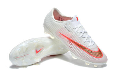 Unisex Nike Air Zoom Mercurial Superfly 11 FG Firm Ground Low-Tops Football Boots - White/Bright Red/Light Gray