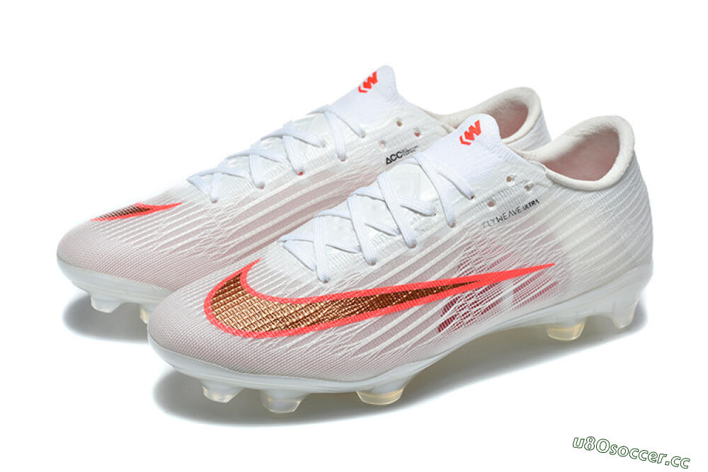 Unisex Nike Air Zoom Mercurial Superfly 11 FG Firm Ground Low-Tops Football Boots - White/Bright Red/Light Gray 5