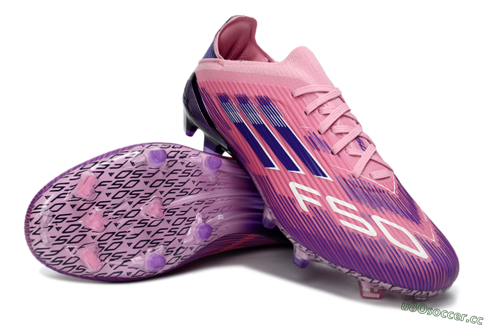 Unisex Adidas F50 Elite FG Firm Ground Low-Tops Football Boots - Pink/Lavender Bliss/Deep Violet 4