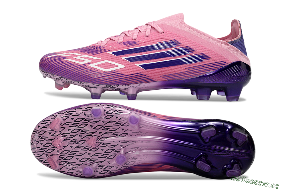 Unisex Adidas F50 Elite FG Firm Ground Low-Tops Football Boots - Pink/Lavender Bliss/Deep Violet 1