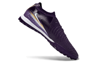 Men's Nike Phantom GX 2 Elite TF Artificial Turf Low-Tops Football Shoes - Purple/Deep Violet/Metallic Gold