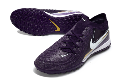 Men's Nike Phantom GX 2 Elite TF Artificial Turf Low-Tops Football Shoes - Purple/Deep Violet/Metallic Gold