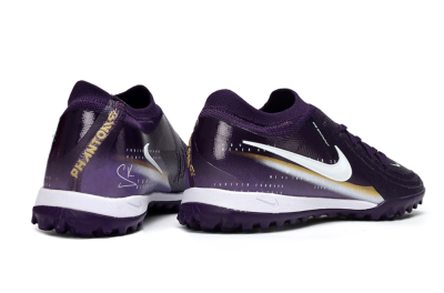 Men's Nike Phantom GX 2 Elite TF Artificial Turf Low-Tops Football Shoes - Purple/Deep Violet/Metallic Gold