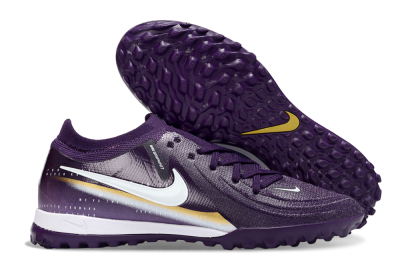Men's Nike Phantom GX 2 Elite TF Artificial Turf Low-Tops Football Shoes - Purple/Deep Violet/Metallic Gold