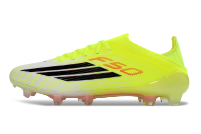 Unisex Adidas F50 Elite FG Firm Ground Low-Tops Football Boots - Yellow/Neon Green/Black