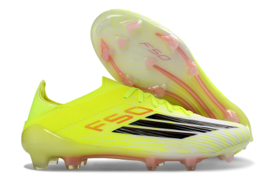 Unisex Adidas F50 Elite FG Firm Ground Low-Tops Football Boots - Yellow/Neon Green/Black