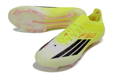 Unisex Adidas F50 Elite FG Firm Ground Low-Tops Football Boots - Yellow/Neon Green/Black