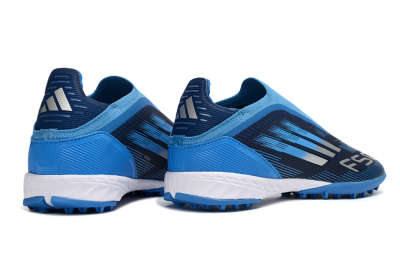 Unisex Adidas F50 Elite Laceless TF Artificial Turf Low-Tops Football Shoes - Blue/Sky Blue/Navy Blue