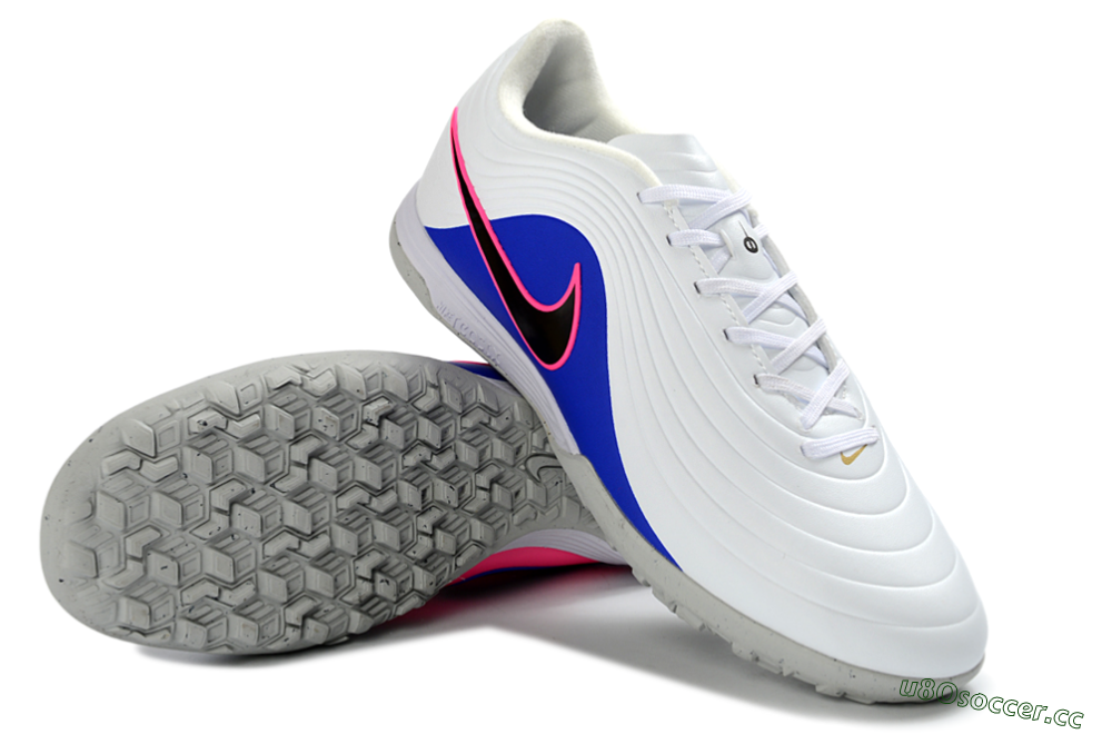 Unisex Nike Tiempo Legend 11 Elite TF Artificial Turf Low-Tops Football Shoes - White/Electric Blue/Fuchsia Pink 4