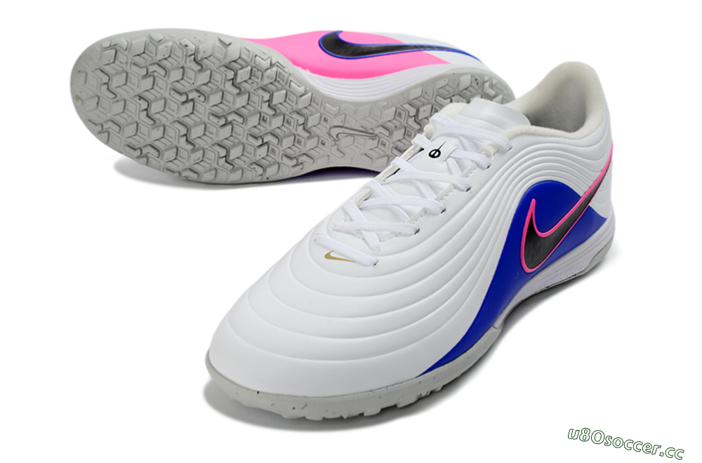 Unisex Nike Tiempo Legend 11 Elite TF Artificial Turf Low-Tops Football Shoes - White/Electric Blue/Fuchsia Pink 3
