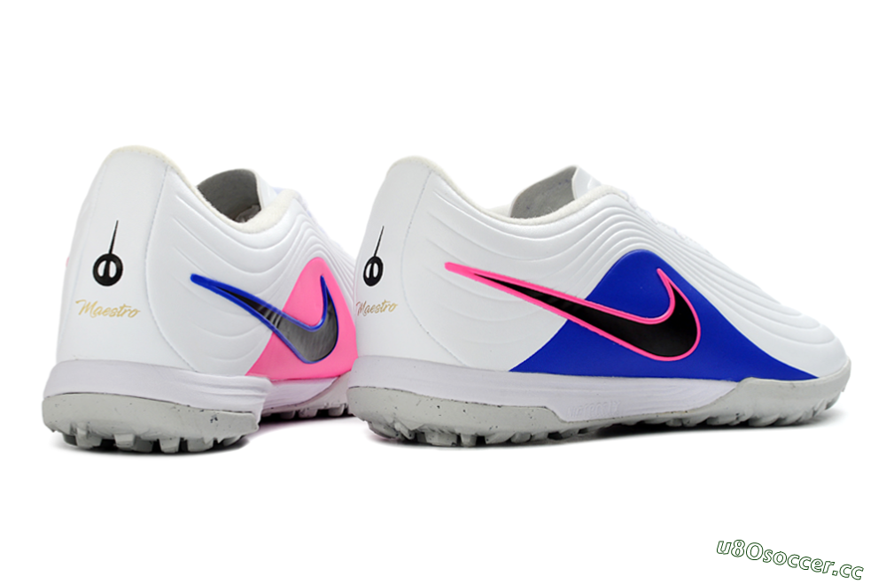 Unisex Nike Tiempo Legend 11 Elite TF Artificial Turf Low-Tops Football Shoes - White/Electric Blue/Fuchsia Pink 7