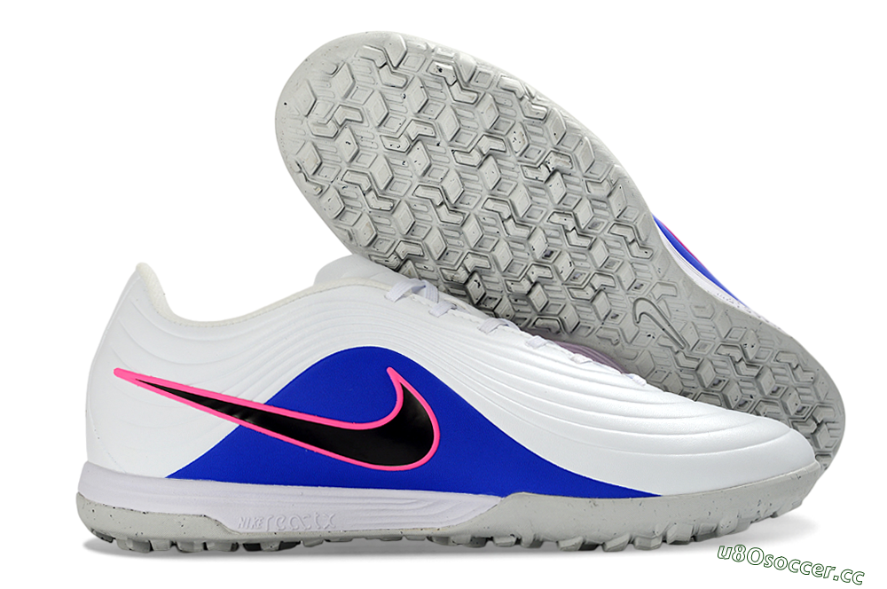 Unisex Nike Tiempo Legend 11 Elite TF Artificial Turf Low-Tops Football Shoes - White/Electric Blue/Fuchsia Pink 2