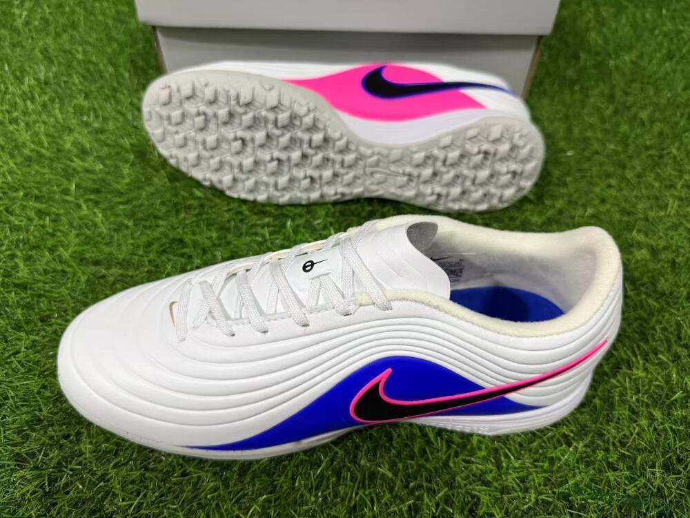 Unisex Nike Tiempo Legend 11 Elite TF Artificial Turf Low-Tops Football Shoes - White/Electric Blue/Fuchsia Pink