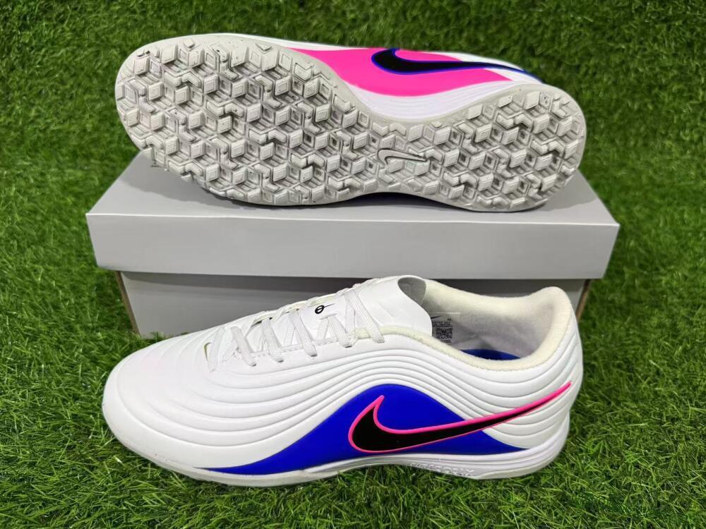 Unisex Nike Tiempo Legend 11 Elite TF Artificial Turf Low-Tops Football Shoes - White/Electric Blue/Fuchsia Pink