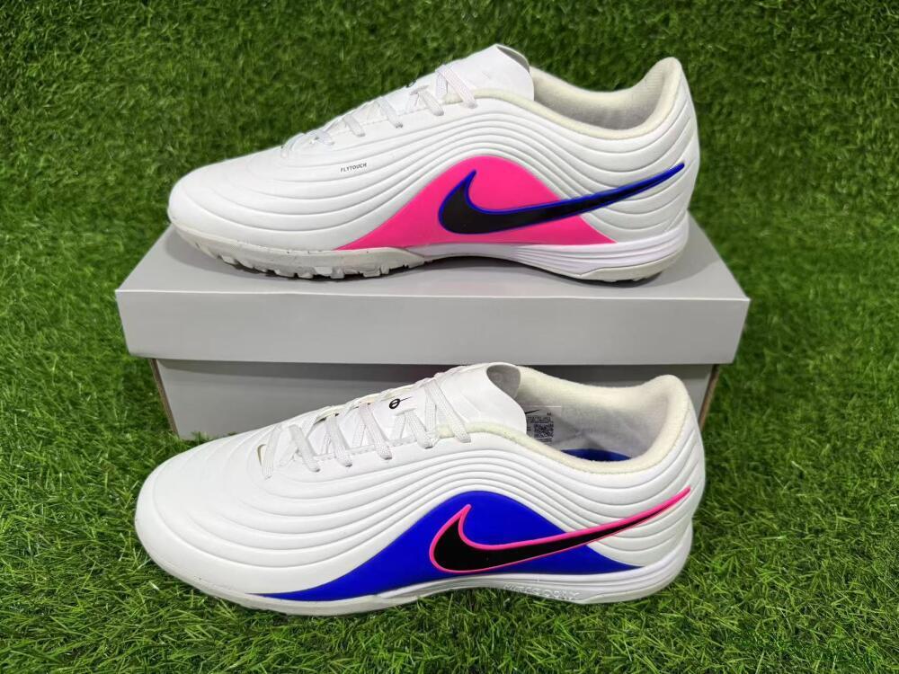 Unisex Nike Tiempo Legend 11 Elite TF Artificial Turf Low-Tops Football Shoes - White/Electric Blue/Fuchsia Pink